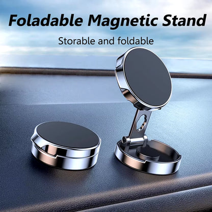 Round Folding Magnetic Car Holder 360 Degree Rotatable Mobile Phone Bracket Mount Strong Magnet Support for Iphone Samsung Stand