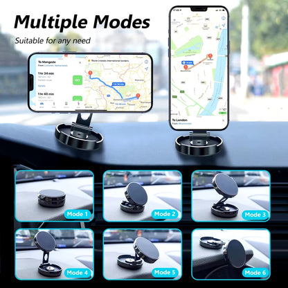 Round Folding Magnetic Car Holder 360 Degree Rotatable Mobile Phone Bracket Mount Strong Magnet Support for Iphone Samsung Stand