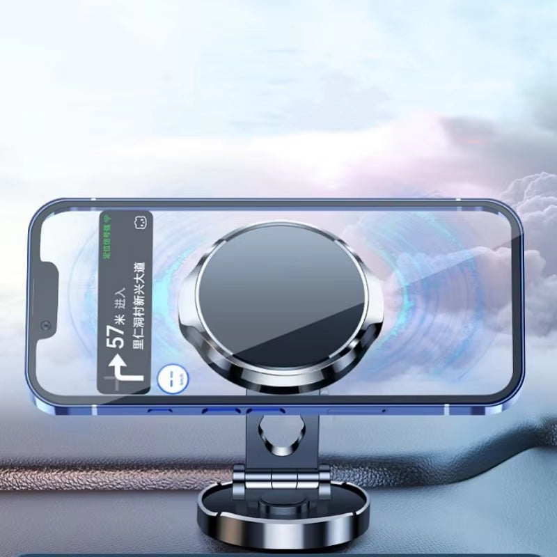 Round Folding Magnetic Car Holder 360 Degree Rotatable Mobile Phone Bracket Mount Strong Magnet Support for Iphone Samsung Stand