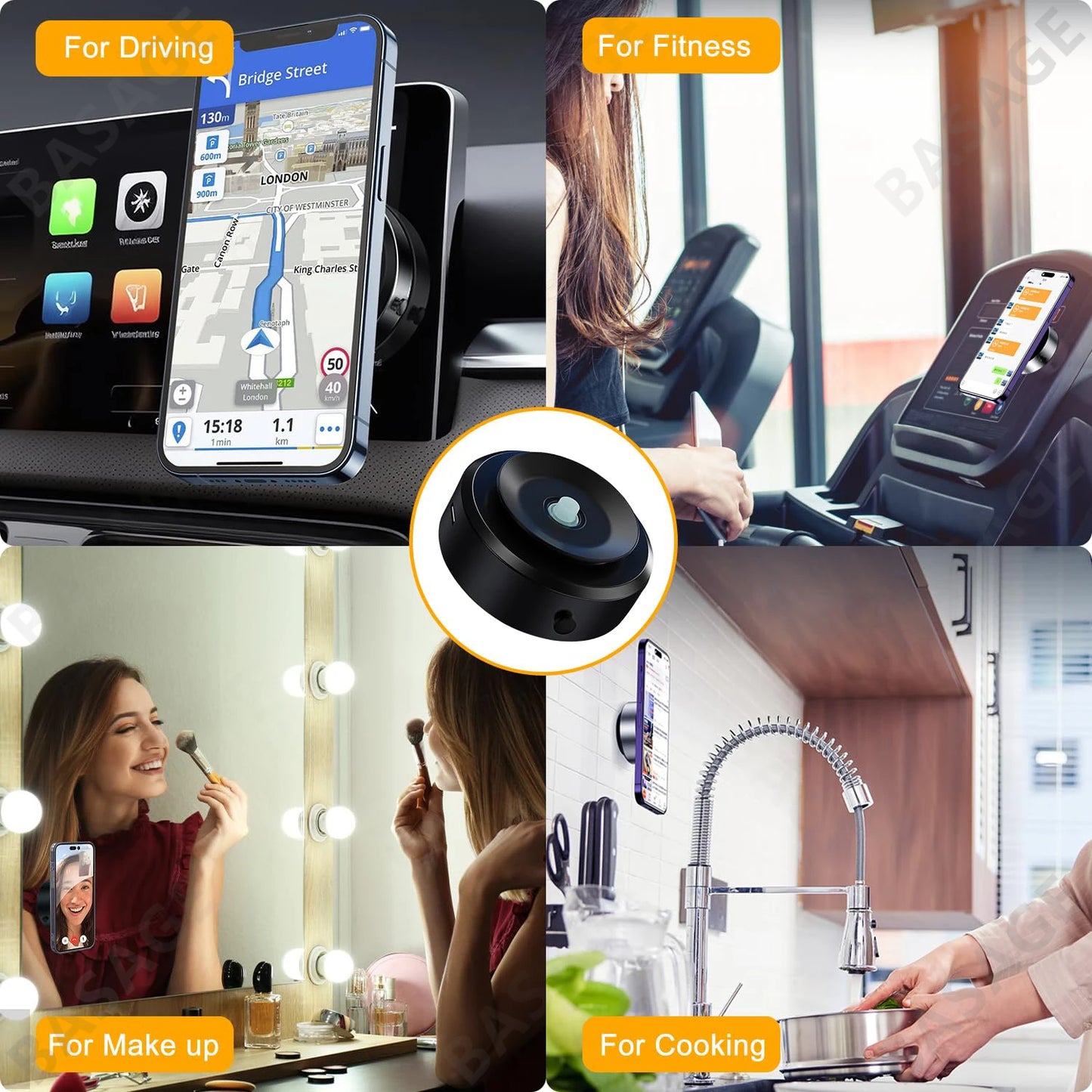 Magnetic Mobile Phone Holder, 360°Rotation Magnetic Car Cell Phone Holder, Air Suction Magnetic Car Phone Holder